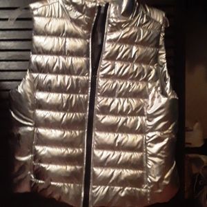 Silver puff vest